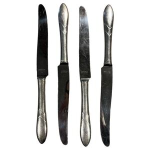 Oneida Community LADY HAMILTON 4 Dinner Knives Silverplate 1932 Silverware 9 3/8